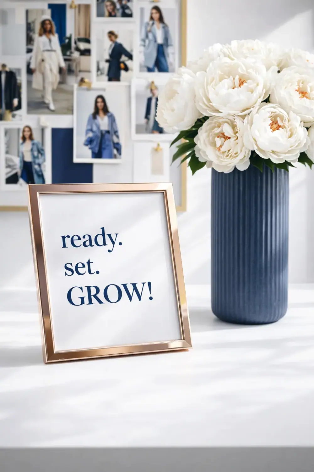 picture frame with mantra ready, set, grow